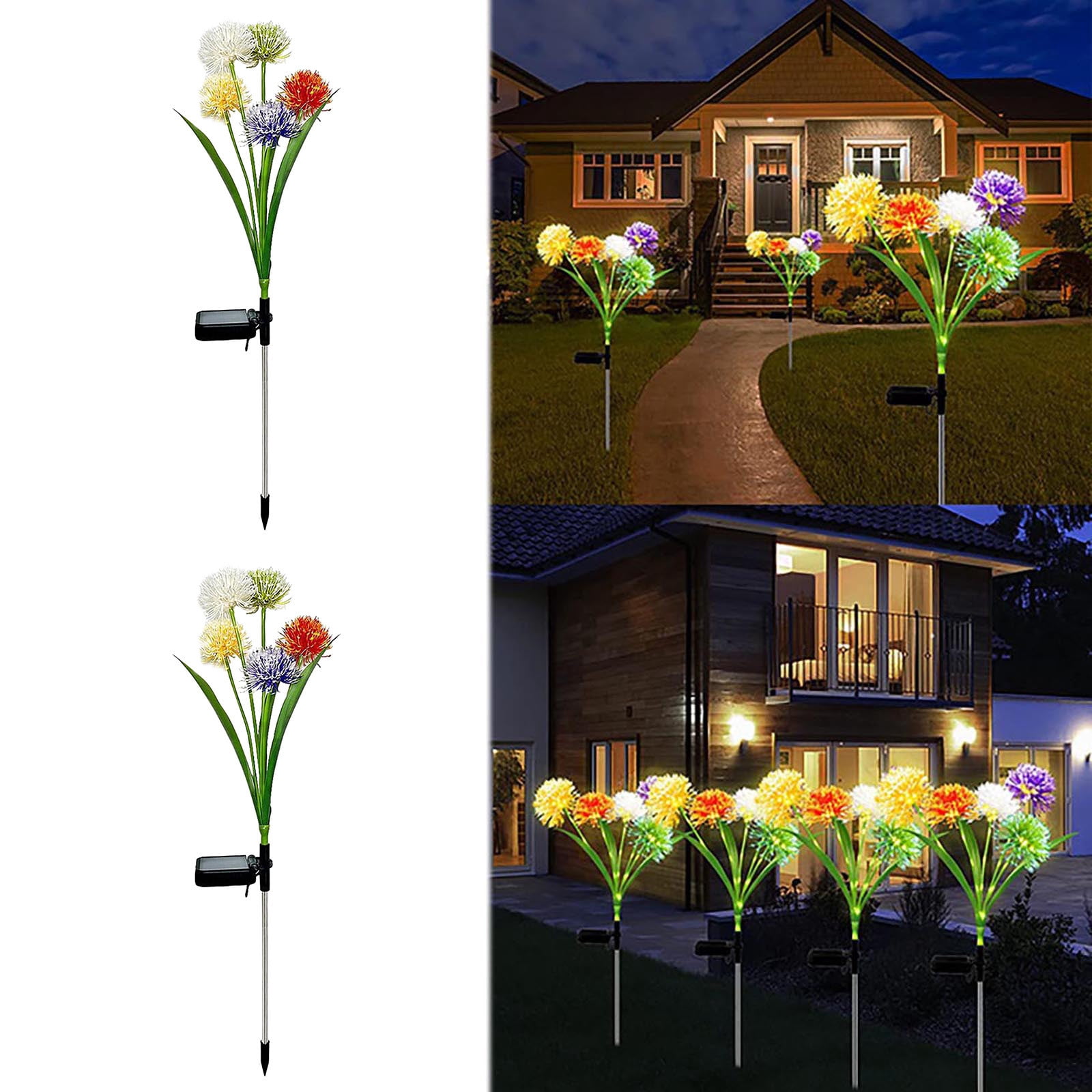 Aidoshy 2pcs LED Outdoor Solar Lights Outdoor , Green Onions Light Solar Lights Flower Lights Led Outdoor Garden Decorative Lights For Yard, Wed,Solar Street Lights Outdoor