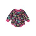 thumbnail image 1 of Fortune Bébé Fille Halloween Romper à Manches Longues Fantôme Sweatshirt Imprimé Citrouille Combinaisons, 1 of 9