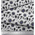 thumbnail image 2 of Soimoi Poly Georgette Fabric Leaves & Cosmos Floral Fabric Prints By Yard 52 Inch Wide, 2 of 3