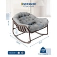 thumbnail image 4 of CazToi Outdoor Papasan Rocking Chair Oversized Wicker Lounge Chair with Cushion & Metal Frame Patio Rattan Egg Rocker, 4 of 7