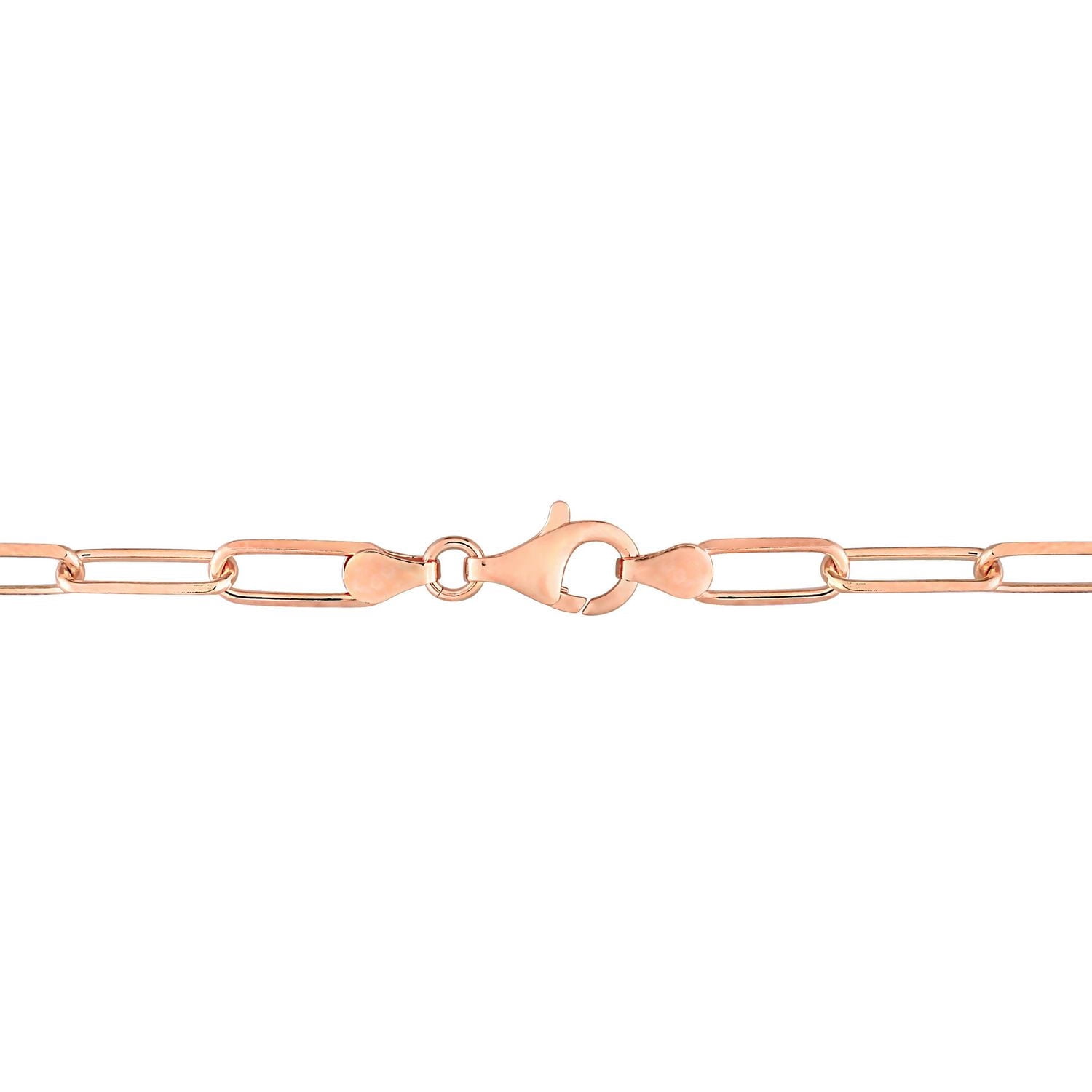 Collier trombone de coupe diamant de Miabella en argent sterling plaqué or rose 18K