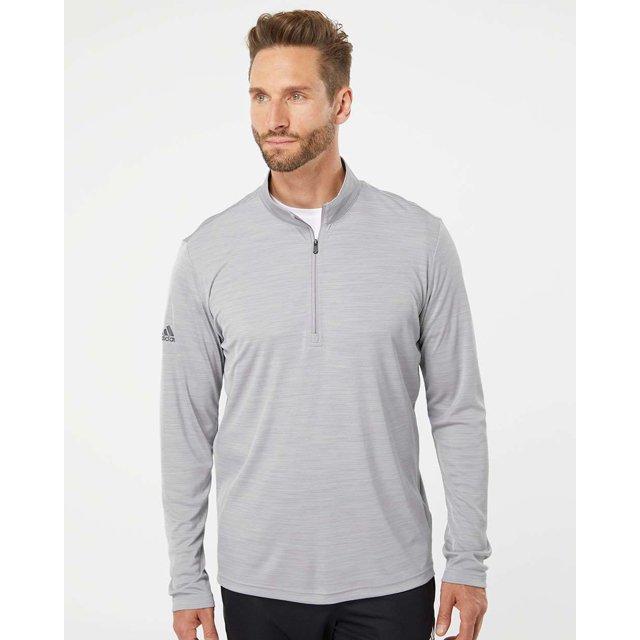 Lightweight Mélange Quarter-Zip Pullover, 2XL, Mid Grey Melange