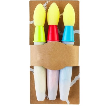 yulier Ensemble de 3 Pcs Craies de Trottoir Craies de Trottoir Colorées avec Support, Craies Lavables Dessin Écriture pour Extérieur, Tableau Noir