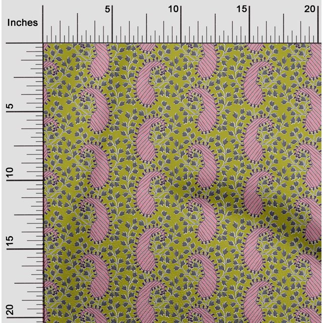 oneOone Tissu Polyester Lycra Imprimé Floral & Paisley au Mètre 56 Pouces de Large