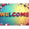 thumbnail image 4 of Welcome Banner with International Flags Circular Design Background Event Decoration Party Supplies Global Conference Backdrop Indoor Outdoor Display, 4 of 4