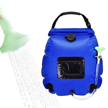 yeacher Portable 20L Solar-Powered Camping Shower Bag with Hose and Shower Head, Compact Design for Outdoor Adventures, Available in Multiple Colors (Blue)