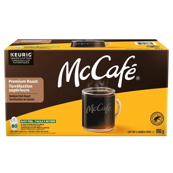 McCafe Premium Medium Dark Roast Keurig K-Cup Coffee Pods, 80 Count