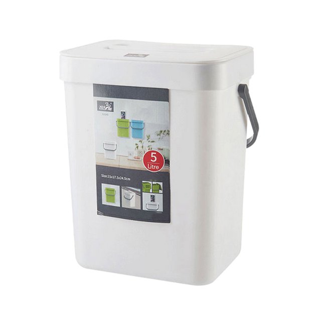 Youkk Sturdy And Durable Wall Mounted Trash Cans For Clean Household Environment white 5L