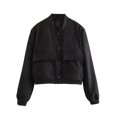 thumbnail image 1 of EQWLJWE Summer Saving Clearance ! Women'S Flying Bomber Jacket With Large Pockets Windproof And Warm Jacket, 1 of 3