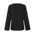 thumbnail image 3 of Birdeem Mode Femme T-Shirt Ample à Manches Longues Col en V Décontracté Uni Blouse Tops, 3 of 9
