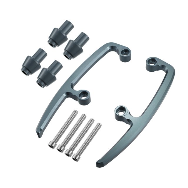 Unique Bargains 1 Set Motorcycle Passenger Grab Bar Rear Seat Rail Handle for Kawasaki Z650 2017-2022 Titanium Tone