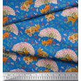 thumbnail image 2 of Soimoi Polyester Crepe Fabric Tree,Floral & Deer Animal Print Fabric by Yard 52 Inch Wide, 2 of 3