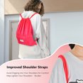 thumbnail image 4 of Costway Drawstring Backpack String Bag Folding Sports Sack w/Zipper Pocket Pink, 4 of 10
