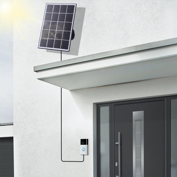 Birdeem Panneau Solaire pour Caméras de Sécurité, Chargeur Solaire Extérieur avec Support Ajustable, Panneau Solaire en Silicone Monocristallin 3W5V, Alimentation Continue Étanche pour Caméras de Sonnette et Appareils à Faible Consommation