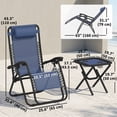 thumbnail image 3 of Outsunny Zero Gravity Lounger Chair Set with Side Table, Patio Chaise Lounge, Cup Holders & Adjustable Headrest, Blue, 3 of 9