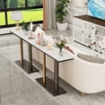 thumbnail image 3 of Wisfor Delicate Texture Marble Console Table Narrow Long Sofa Table Hall Display Stand, 3 of 9