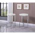 thumbnail image 2 of Tabouret de Bar Moderne Dorrington Sans Dossier en Similicuir Blanc/argent (Ensemble de 2), 2 of 2