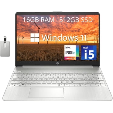 HP 15,6 Po FHD Quotidien Laptop, Intel Core i5-1135G7, 16 Go RAM, 512 Go PCIe SSD, Intel Iris Xe Graphics, Wi-Fi 6, Caméra HD True Vision, Clavier Pleine Grandeur, Windows 11 Famille, Argent, Carte USB 32 Go