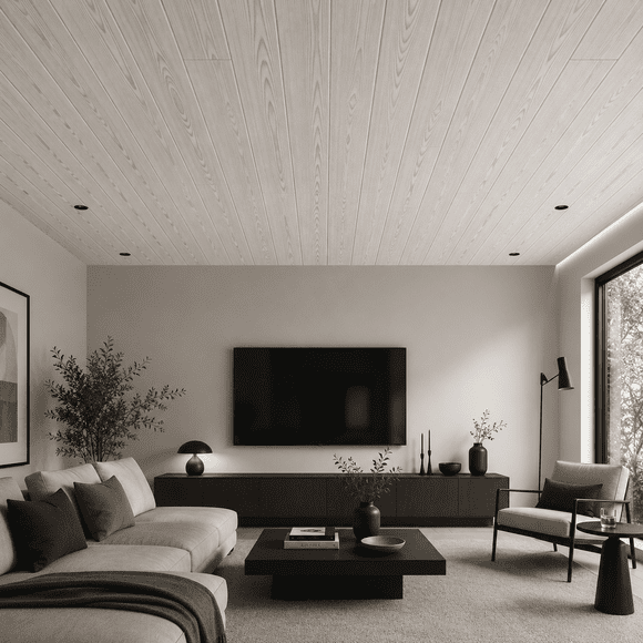 Nordic Ash Foam Glue Up Ceiling Planks to Cover Popcorn Ceiling, Pack of 48 (covers 86sq.ft)