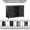thumbnail image 4 of GDLF Grande Armoire de Bar à Café avec Espace pour Réfrigérateur, Mini Armoire-Frigo avec Rangement pour Vin, Buffet Bahut pour la Maison, Design Moderne Cannelé,53.2 Pouces L, 4 of 5