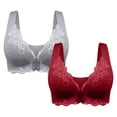 thumbnail image 1 of BVOFAR Plus Size Push Up Bras Front Closure No Underwire Bra Lace Full Coverage Bras Everyday Breathable Comfy Bra 2 Pcs, 1 of 6