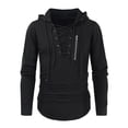 thumbnail image 4 of FAIWAD Men Hoodies Sweatshirt Long Sleeve Lace-up Slim Stretch Stylish Pullover Tops with Pockets, 4 of 7
