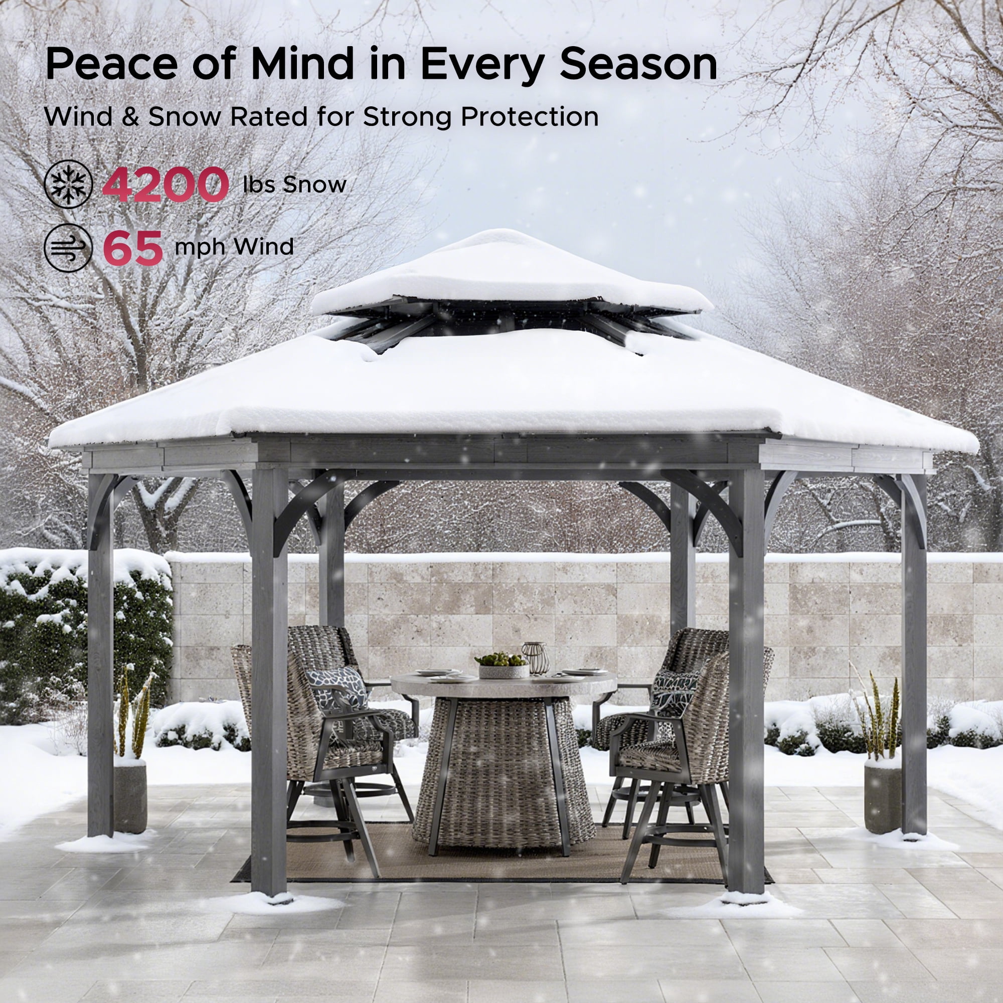 Sunjoy 15 ft. x 18 ft. Outdoor Hexagon Hardtop Gazebo