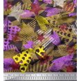 thumbnail image 1 of Soimoi polyester Crepe Fabric Triangle,Star & Brush Stroke Abstract Print Fabric by the Yard 42 Inch Wide, 1 of 4