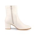 thumbnail image 3 of Unique Bargains Women's Square Toe Side Zipper Block Heel Ankle Boots Cream (Size 6), 3 of 7