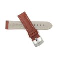 thumbnail image 4 of 26mm Classic Leather Buffalo Pattern Watch Strap Band, White Stitching, Stainless Steel Buckle, 4 of 7