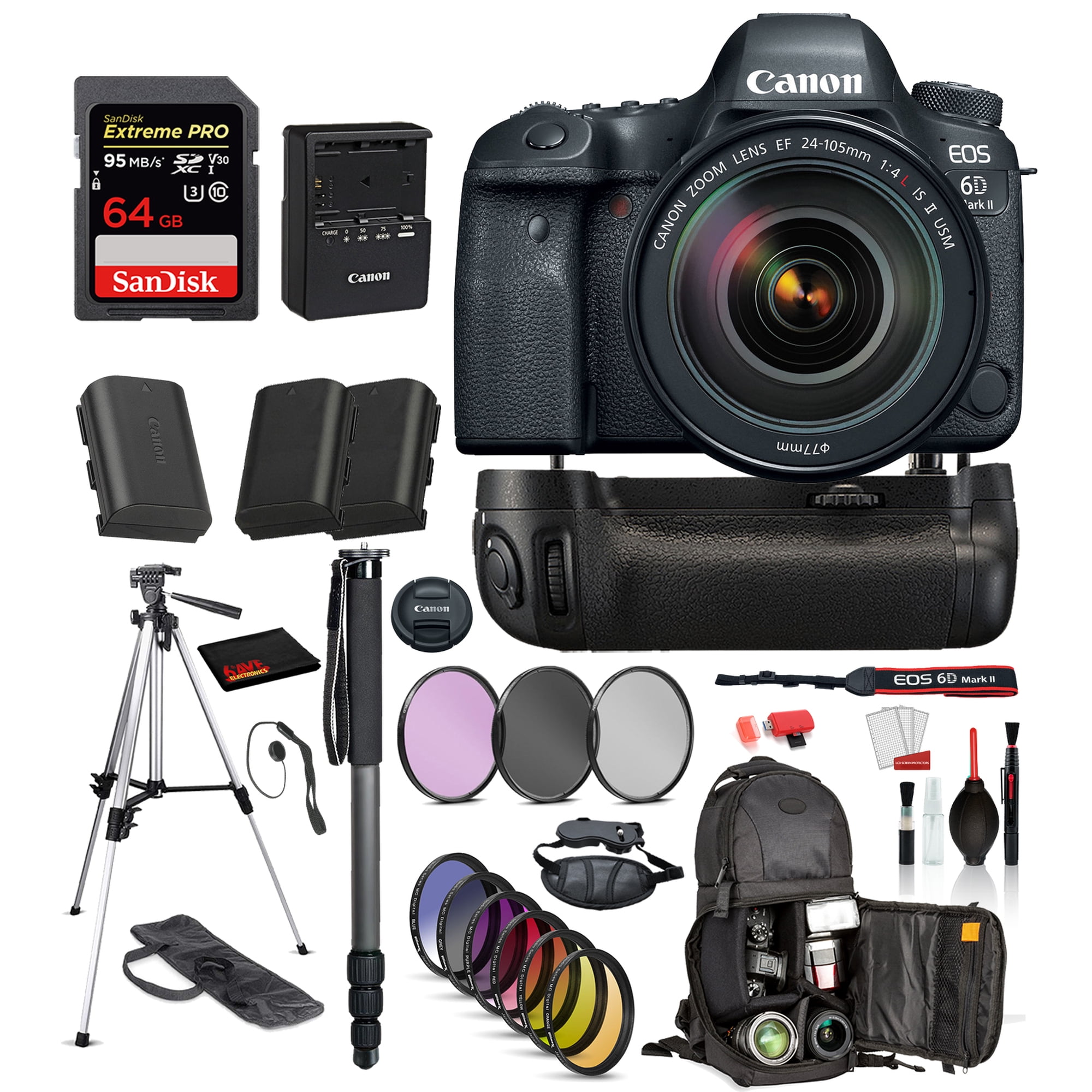 Canon EOS 6D Mark II DSLR Camera with 24-105mm f/4L II Lens