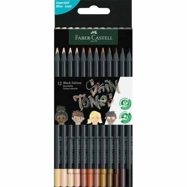 Faber-Castell Crayons de Couleur Black Edition - Teints x 12