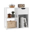 thumbnail image 1 of Costway 3-Cube Bookcase Organizer with 2-tier Wooden Storage Shelf & Pull-out Drawer, 1 of 10