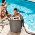 thumbnail image 1 of Costway 9.5 Gallon 4-in-1 Patio Rattan Cool Bar Cocktail Table Side Table Brown, 1 of 10