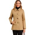 thumbnail image 1 of INSPIRE CHIC Manteau à Col Peter Pan Simple Boutonnage pour Femmes, 1 of 6