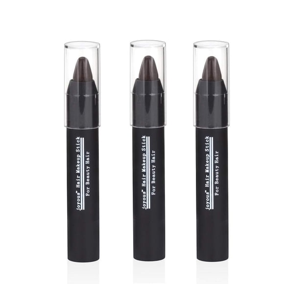 Professional Temporary Hair Chalk Pen Hair Dye Color Non-toxic No Mess Cover White Hair Color Patch Works on All Hair Natural Black Color 3 packs/set (Coffee)