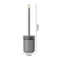 thumbnail image 3 of Toilet Brush With Holder,Plastic Bristles Bathroom Cleaning Bowl Brush Kit,Modern Compact Toilet Cleaner Brush,Long Handle,Non-scratch Bristles,Washable Brush Head,Wall-Mounted,Easy Installation, 3 of 6