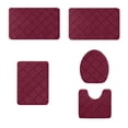 thumbnail image 1 of Bathroom Rugs and Mats Sets Foam Bath Mat 5 Set Bathroom Rugs for 5 Pcs Toilet Mats Universal Soft Comfortable Water Absorption Non-Slip Thick Machine Washable Easier to Dry Dark, 1 of 7