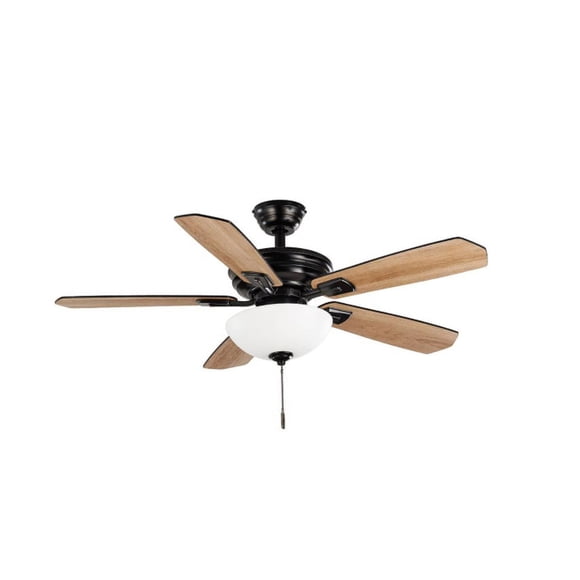 Hampton Bay Wellston II Ventilateur de Plafond Intérieur à DEL Noir Mat de 44 Pouces avec Trousse Lumineuse