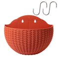 thumbnail image 2 of Plant Flower Pot Wall Planter Flowerpot Gift Imitation Rattan Planters Balcony Hanging Indoor Outdoor Semicircular Vase, 2 of 22