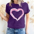 thumbnail image 1 of Pisexur T-shirt de la Saint-Valentin Haut T-shirt de la Saint-Valentin pour Femme Amour Imprimé T-shirt à Manches Courtes Haut à Manches Courtes Col Rond Haut/chemise, 1 of 5