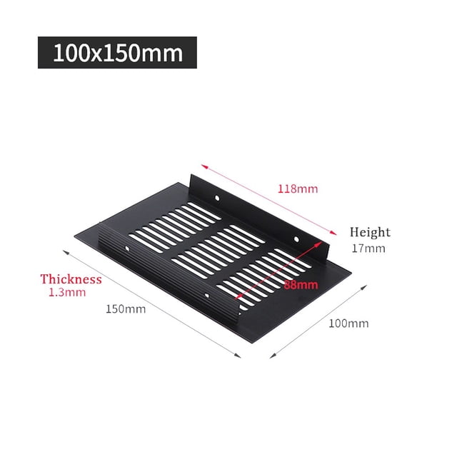 Bgsha 100mm Aluminium Rectangular Cabinet Wardrobe Air Vent Grille Ventilation-Cover
