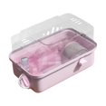 thumbnail image 1 of QualitChoice Hamster Cage Transparent Creative Hamster Habitat Rats for Pigs Bunny Guinea Pink 32x20x19cm, 1 of 6