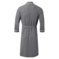 thumbnail image 4 of HBFAGFB Men's Bathrobes Simple Comfortable Pajamas Long Robe Home Clothing with Pockets Grey Size XL, 4 of 4