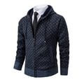 thumbnail image 4 of Wzzjkit Fall Clothes Men's Colid Color Long-sleeved Hooded Zipper Pocket Knitted Sweater Jacket, 4 of 5