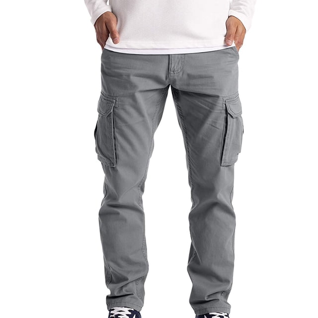 DPTALR Cargo Pantalon Long Décontracté pour Homme, Uni, Ample, Sport, Poches