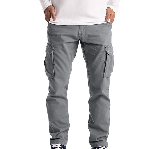 DPTALR Cargo Men's Casual Solid Loose Sport Pockets Long Pants Trousers