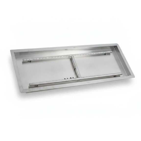 Ourlova Trousse d'Allumeur de Foyer Supérieur en Acier Inoxydable 48x14 Pouces Rectangulaire à Déposer dans le Poêle 14 Pouces Argent