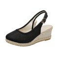 thumbnail image 1 of Sandale Espadrille à Talon Compensé à Bout Fermé pour Femmes, Style Mondain, à Bride Arrière, 1 of 9