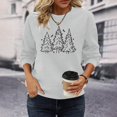 thumbnail image 3 of Chandails en Molleton Arbre de Noël pour Femmes 2025 Manches Longues Col Rond Graphique Arbre de Pin Chandail de Vacances Xmas, 3 of 7